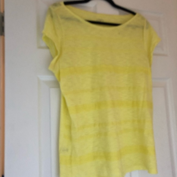 LOFT Tops - Yellow loft lace t shirt